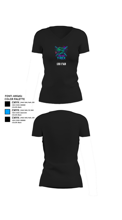 130 FAB 52872050 Women's Short Sleeve V-neck Shirt - 24