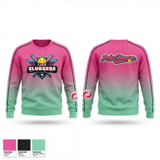 Crew Neck Sweatshirt, Lady Sluggers, Softball, Teamtime, Team time, sublimation, custom sports apparel, team uniforms, spirit wear, spiritwear, sports uniforms, custom shirts, team store, custom team store, fundraiser sports, apparel fundraiser
