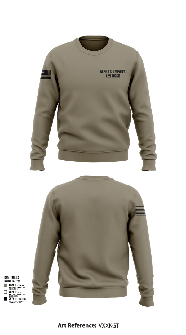 Crew Neck Sweatshirt, Alpha Company, 129 DSSB, , Teamtime, Team time, sublimation, custom sports apparel, team uniforms, spirit wear, spiritwear, sports uniforms, custom shirts, team store, custom team store, fundraiser sports, apparel fundraiser