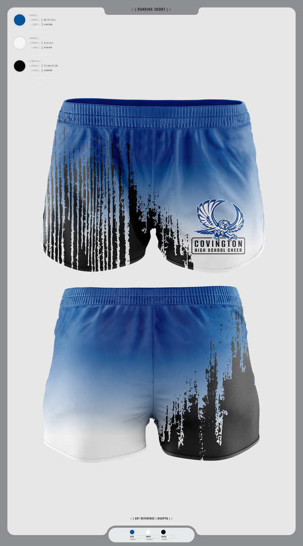 Womens Shorts, Covington High School Cheer, Cheer, Teamtime, Team time, sublimation, custom sports apparel, team uniforms, spirit wear, spiritwear, sports uniforms, custom shirts, team store, custom team store, fundraiser sports, apparel fundraiser