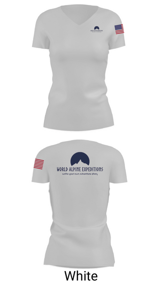 Women's Short Sleeve Vneck Shirt, World Alpine Expeditions, , Teamtime, Team time, sublimation, custom sports apparel, team uniforms, spirit wear, spiritwear, sports uniforms, custom shirts, team store, custom team store, fundraiser sports, apparel fundraiser