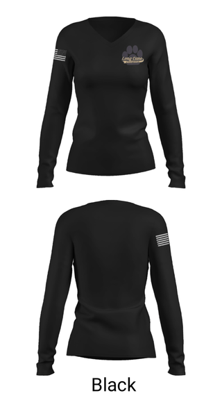 Women's Long Sleeve Vneck Shirt, Long Cane Middle School, Spirit Store, Teamtime, Team time, sublimation, custom sports apparel, team uniforms, spirit wear, spiritwear, sports uniforms, custom shirts, team store, custom team store, fundraiser sports, apparel fundraiser