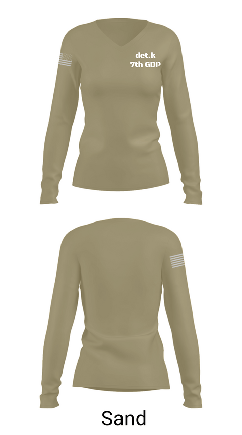 Women's Long Sleeve Vneck Shirt, det.k 7th GDP, , Teamtime, Team time, sublimation, custom sports apparel, team uniforms, spirit wear, spiritwear, sports uniforms, custom shirts, team store, custom team store, fundraiser sports, apparel fundraiser