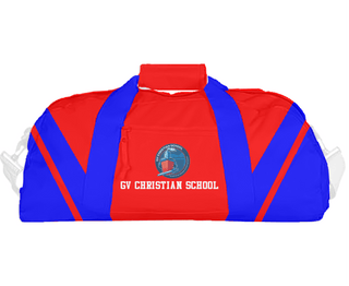 Duffle Bag, GV Christian School, Spirit Store, Teamtime, Team time, sublimation, custom sports apparel, team uniforms, spirit wear, spiritwear, sports uniforms, custom shirts, team store, custom team store, fundraiser sports, apparel fundraiser