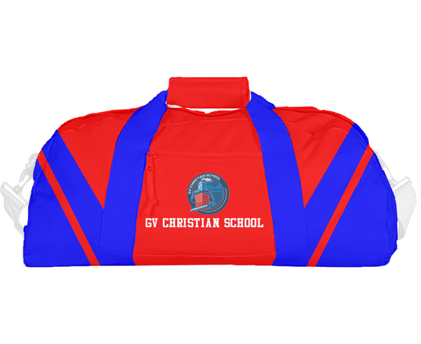 Duffle Bag, GV Christian School, Spirit Store, Teamtime, Team time, sublimation, custom sports apparel, team uniforms, spirit wear, spiritwear, sports uniforms, custom shirts, team store, custom team store, fundraiser sports, apparel fundraiser