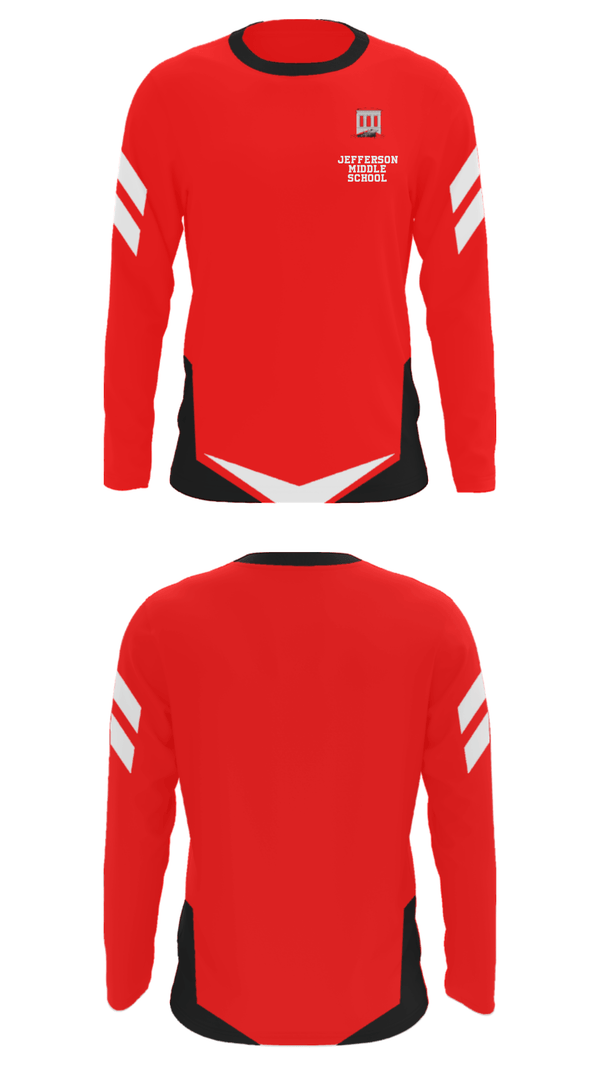Long Sleeve Performance Shirt, Jefferson Middle School, Spirit Store, Teamtime, Team time, sublimation, custom sports apparel, team uniforms, spirit wear, spiritwear, sports uniforms, custom shirts, team store, custom team store, fundraiser sports, apparel fundraiser
