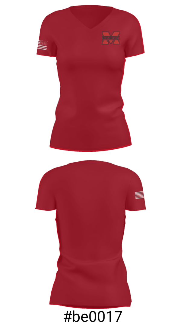 Women's Short Sleeve Vneck Shirt, Monroe Middle School, Wrestling, Teamtime, Team time, sublimation, custom sports apparel, team uniforms, spirit wear, spiritwear, sports uniforms, custom shirts, team store, custom team store, fundraiser sports, apparel fundraiser