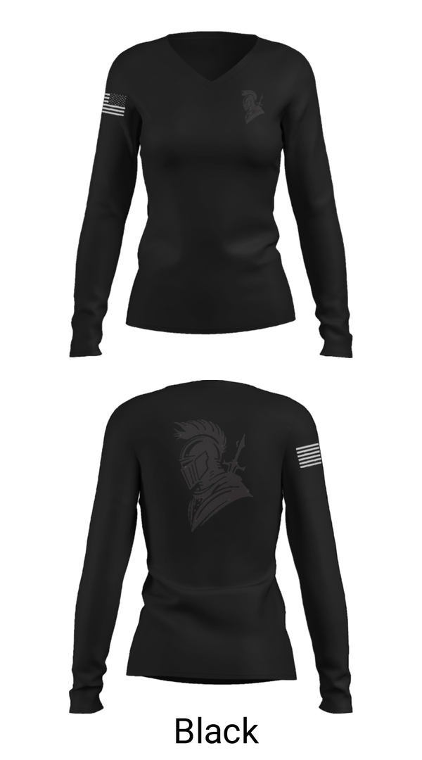Women's Long Sleeve Vneck Shirt, Knights, Wrestling, Teamtime, Team time, sublimation, custom sports apparel, team uniforms, spirit wear, spiritwear, sports uniforms, custom shirts, team store, custom team store, fundraiser sports, apparel fundraiser