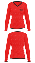 Jennings Senior High School Wrestling 681040 Women's Long Sleeve V-neck Shirt - 34