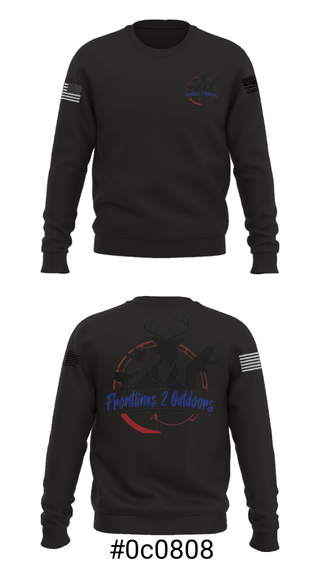 Crew Neck Sweatshirt, Frontlines 2 Outdoors (F2O), , Teamtime, Team time, sublimation, custom sports apparel, team uniforms, spirit wear, spiritwear, sports uniforms, custom shirts, team store, custom team store, fundraiser sports, apparel fundraiser