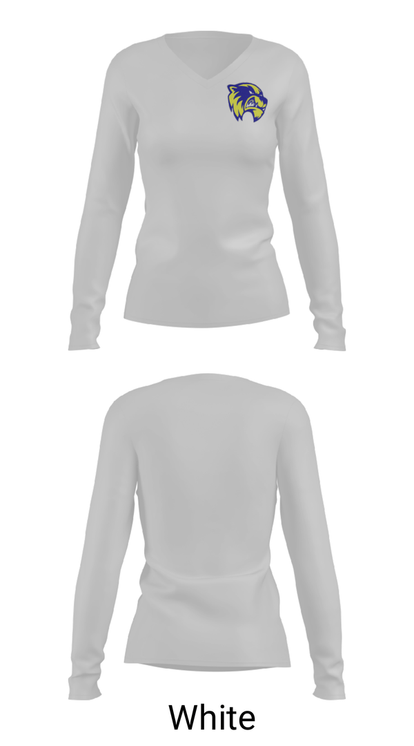 Women's Long Sleeve Vneck Shirt, Quitman High School, Spirit Store, Teamtime, Team time, sublimation, custom sports apparel, team uniforms, spirit wear, spiritwear, sports uniforms, custom shirts, team store, custom team store, fundraiser sports, apparel fundraiser