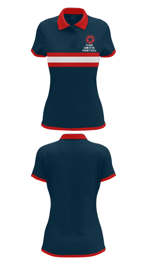 Short Sleeve Performance Polo, Texas LoneStar Basketball, Women's Basketball, Teamtime, Team time, sublimation, custom sports apparel, team uniforms, spirit wear, spiritwear, sports uniforms, custom shirts, team store, custom team store, fundraiser sports, apparel fundraiser