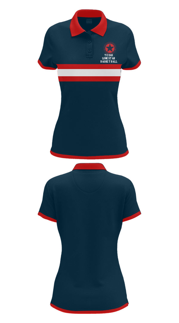 Short Sleeve Performance Polo, Texas LoneStar Basketball, Women's Basketball, Teamtime, Team time, sublimation, custom sports apparel, team uniforms, spirit wear, spiritwear, sports uniforms, custom shirts, team store, custom team store, fundraiser sports, apparel fundraiser