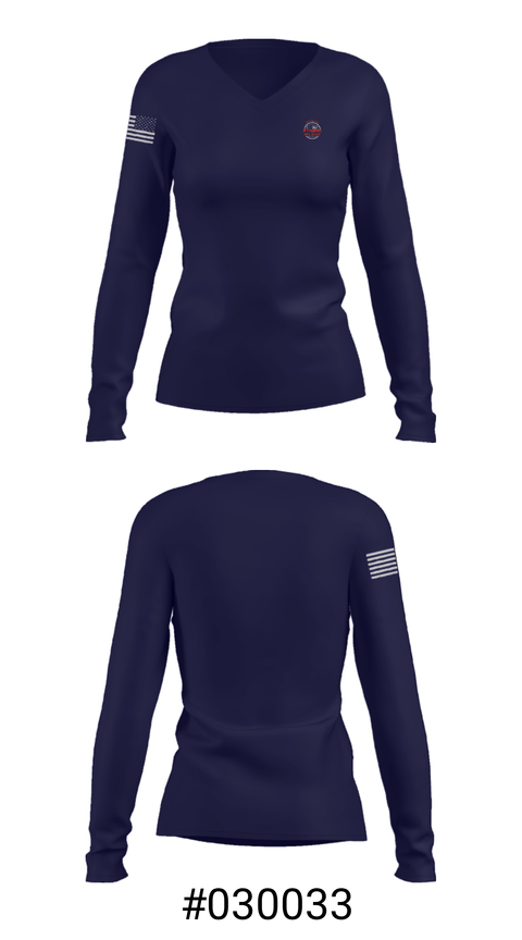 Women's Long Sleeve Vneck Shirt, Rocnrod Productions, , Teamtime, Team time, sublimation, custom sports apparel, team uniforms, spirit wear, spiritwear, sports uniforms, custom shirts, team store, custom team store, fundraiser sports, apparel fundraiser