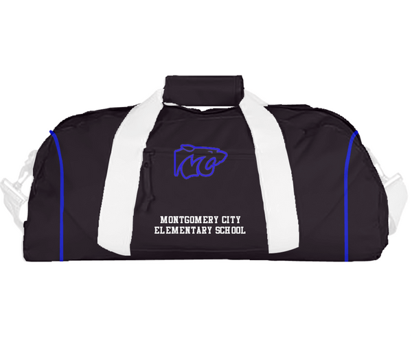 Duffle Bag, Montgomery City Elementary School, Spirit Store, Teamtime, Team time, sublimation, custom sports apparel, team uniforms, spirit wear, spiritwear, sports uniforms, custom shirts, team store, custom team store, fundraiser sports, apparel fundraiser
