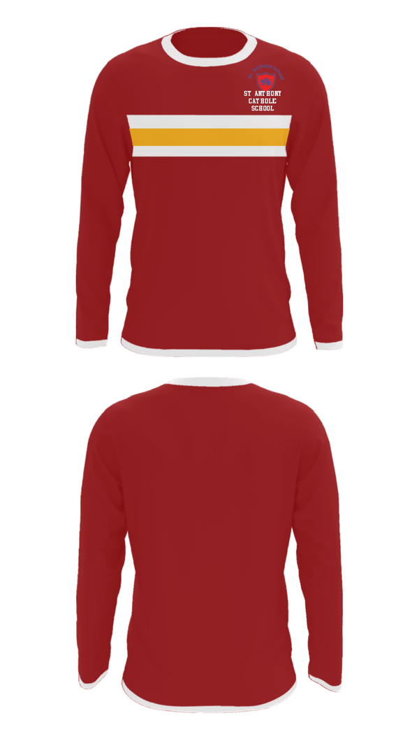 Long Sleeve Performance Shirt, St Anthony Catholic School, Spirit Store, Teamtime, Team time, sublimation, custom sports apparel, team uniforms, spirit wear, spiritwear, sports uniforms, custom shirts, team store, custom team store, fundraiser sports, apparel fundraiser