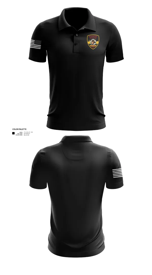 Short Sleeve Performance Polo, Roanoke K9, Police, Teamtime, Team time, sublimation, custom sports apparel, team uniforms, spirit wear, spiritwear, sports uniforms, custom shirts, team store, custom team store, fundraiser sports, apparel fundraiser