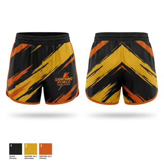 Womens Shorts, Lightning Force Athletics, Track & Field, Teamtime, Team time, sublimation, custom sports apparel, team uniforms, spirit wear, spiritwear, sports uniforms, custom shirts, team store, custom team store, fundraiser sports, apparel fundraiser