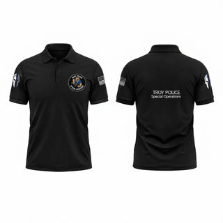 Short Sleeve Performance Polo, Troy Police Special Operations, Police, Teamtime, Team time, sublimation, custom sports apparel, team uniforms, spirit wear, spiritwear, sports uniforms, custom shirts, team store, custom team store, fundraiser sports, apparel fundraiser