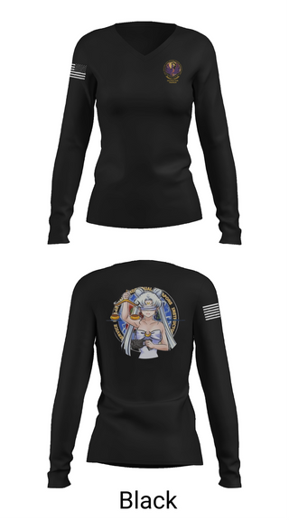 Womens Long Sleeve Vneck Shirt, Karl & Hedwig Ackermann Memorial Institute for Joint Military Intelligence and Law Enforcement Education & Training at MARDET Fort Leonard Wood, , Teamtime, Team time, sublimation, custom sports apparel, team uniforms, spirit wear, spiritwear, sports uniforms, custom shirts, team store, custom team store, fundraiser sports, apparel fundraiser