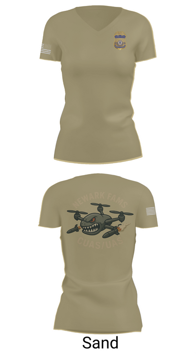 Newark FAMS 70077799 Women's Short Sleeve V-neck Shirt - 84