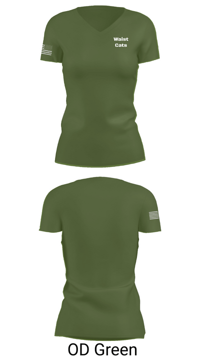 Waist Cats 7546636 Women's Short Sleeve V-neck Shirt - 46