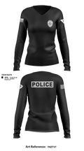 Bluffton PD 22287446 Women's Long Sleeve V-neck Shirt - 100