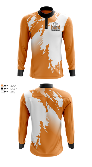 Quarter Zip Jacket, Tigers, Women's Volleyball, Teamtime, Team time, sublimation, custom sports apparel, team uniforms, spirit wear, spiritwear, sports uniforms, custom shirts, team store, custom team store, fundraiser sports, apparel fundraiser