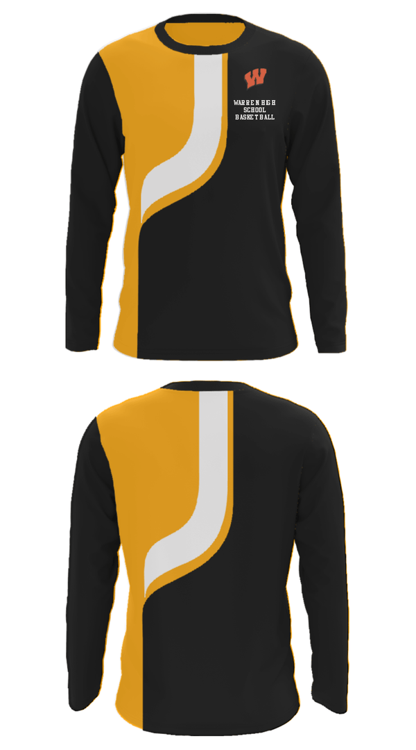 Long Sleeve Performance Shirt, Warren High School Basketball, Women's Basketball, Teamtime, Team time, sublimation, custom sports apparel, team uniforms, spirit wear, spiritwear, sports uniforms, custom shirts, team store, custom team store, fundraiser sports, apparel fundraiser