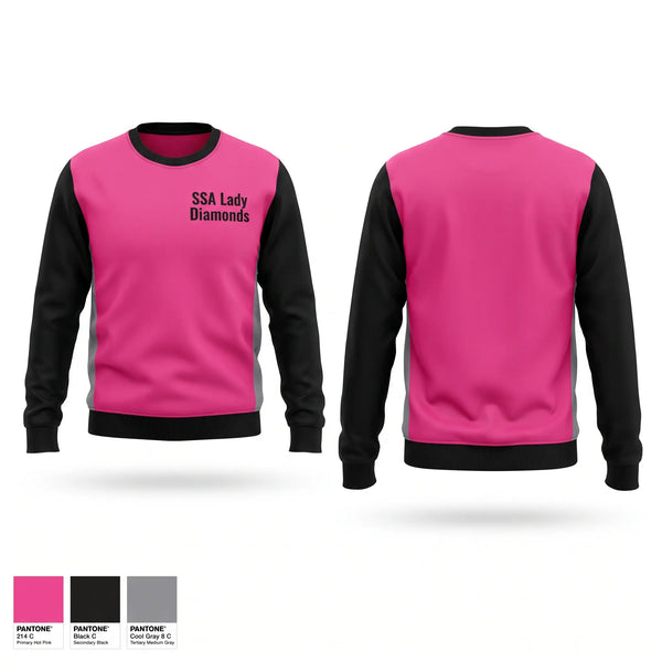 Crew Neck Sweatshirt, SSA Lady Diamonds, Women's Basketball, Teamtime, Team time, sublimation, custom sports apparel, team uniforms, spirit wear, spiritwear, sports uniforms, custom shirts, team store, custom team store, fundraiser sports, apparel fundraiser