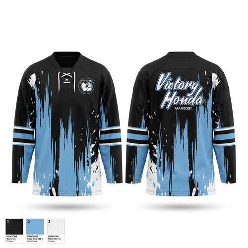 Hockey Jersey, Victory Honda AAA Hockey, Ice Hockey, Teamtime, Team time, sublimation, custom sports apparel, team uniforms, spirit wear, spiritwear, sports uniforms, custom shirts, team store, custom team store, fundraiser sports, apparel fundraiser