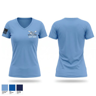 Womens Short Sleeve Vneck Shirt, Kankakee JROTC, Army, Teamtime, Team time, sublimation, custom sports apparel, team uniforms, spirit wear, spiritwear, sports uniforms, custom shirts, team store, custom team store, fundraiser sports, apparel fundraiser