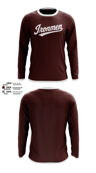 Long Sleeve Performance Shirt, Ironmen, Wrestling, Teamtime, Team time, sublimation, custom sports apparel, team uniforms, spirit wear, spiritwear, sports uniforms, custom shirts, team store, custom team store, fundraiser sports, apparel fundraiser