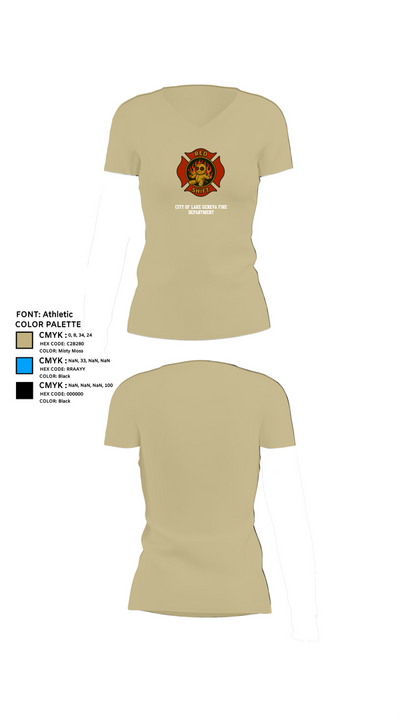 City of Lake Geneva Fire Department 76395935 Women's Short Sleeve V-neck Shirt - 84