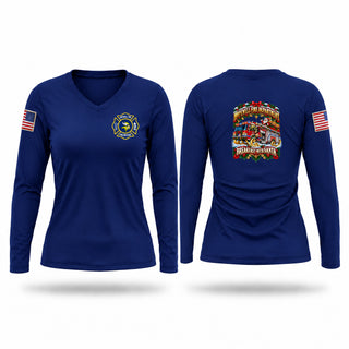 Womens Long Sleeve Vneck Shirt, Hopewell Township Volunteer, Fire Department, Teamtime, Team time, sublimation, custom sports apparel, team uniforms, spirit wear, spiritwear, sports uniforms, custom shirts, team store, custom team store, fundraiser sports, apparel fundraiser