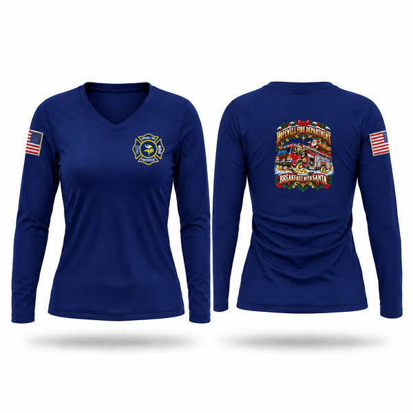 Womens Long Sleeve Vneck Shirt, Hopewell Township Volunteer, Fire Department, Teamtime, Team time, sublimation, custom sports apparel, team uniforms, spirit wear, spiritwear, sports uniforms, custom shirts, team store, custom team store, fundraiser sports, apparel fundraiser