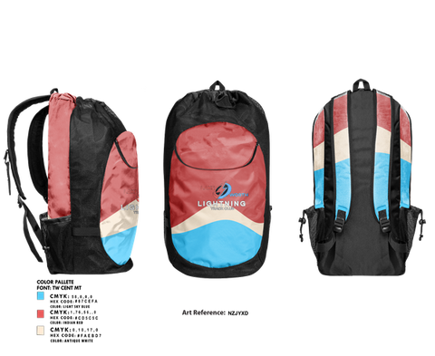 Gear Bag, Lightning, Track & Field, Teamtime, Team time, sublimation, custom sports apparel, team uniforms, spirit wear, spiritwear, sports uniforms, custom shirts, team store, custom team store, fundraiser sports, apparel fundraiser