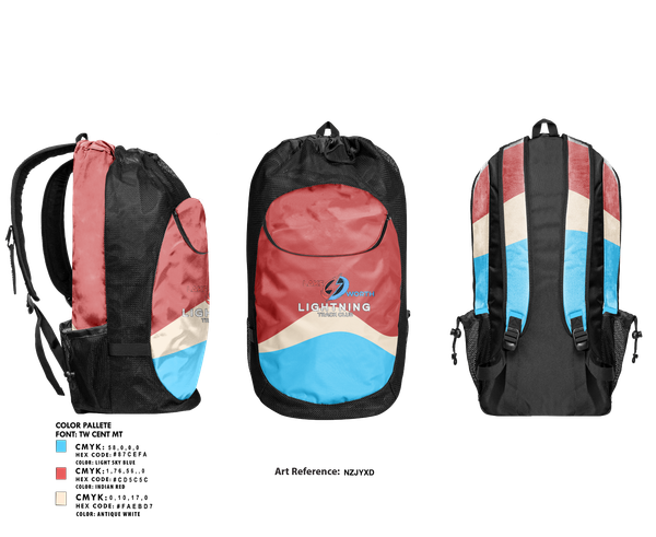 Gear Bag, Lightning, Track & Field, Teamtime, Team time, sublimation, custom sports apparel, team uniforms, spirit wear, spiritwear, sports uniforms, custom shirts, team store, custom team store, fundraiser sports, apparel fundraiser