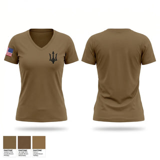 Womens Short Sleeve Vneck Shirt, Bravo Company, 3-138th, National Guard, Teamtime, Team time, sublimation, custom sports apparel, team uniforms, spirit wear, spiritwear, sports uniforms, custom shirts, team store, custom team store, fundraiser sports, apparel fundraiser