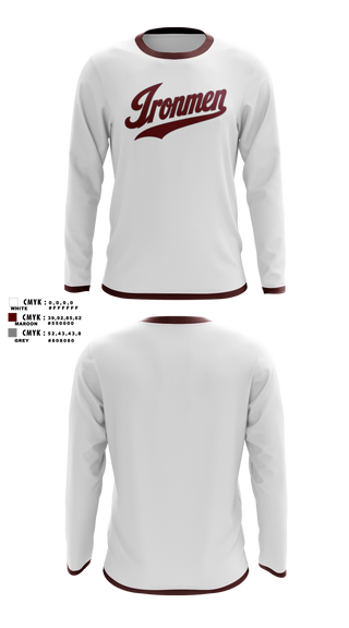 Long Sleeve Performance Shirt, Ironmen, Wrestling, Teamtime, Team time, sublimation, custom sports apparel, team uniforms, spirit wear, spiritwear, sports uniforms, custom shirts, team store, custom team store, fundraiser sports, apparel fundraiser