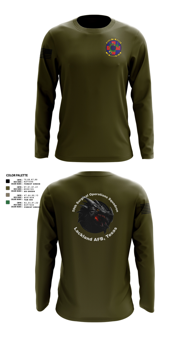 Long Sleeve Performance Shirt, 59th Surgical Operations Squadron, Air Force, Teamtime, Team time, sublimation, custom sports apparel, team uniforms, spirit wear, spiritwear, sports uniforms, custom shirts, team store, custom team store, fundraiser sports, apparel fundraiser