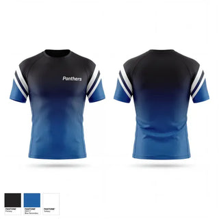Short Sleeve Rash Guard Shirt, Panthers, Wrestling, Teamtime, Team time, sublimation, custom sports apparel, team uniforms, spirit wear, spiritwear, sports uniforms, custom shirts, team store, custom team store, fundraiser sports, apparel fundraiser
