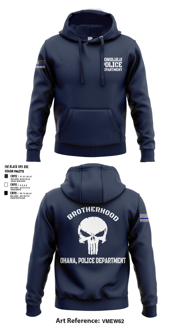 Hoodie, Honolulu Police Department, Police, Teamtime, Team time, sublimation, custom sports apparel, team uniforms, spirit wear, spiritwear, sports uniforms, custom shirts, team store, custom team store, fundraiser sports, apparel fundraiser
