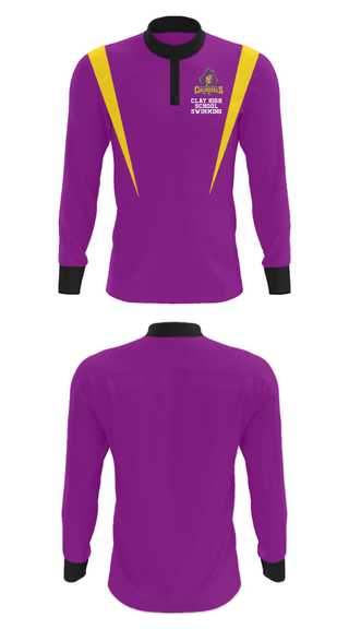 Quarter Zip Jacket, Clay High School Swimming, Swimming, Teamtime, Team time, sublimation, custom sports apparel, team uniforms, spirit wear, spiritwear, sports uniforms, custom shirts, team store, custom team store, fundraiser sports, apparel fundraiser