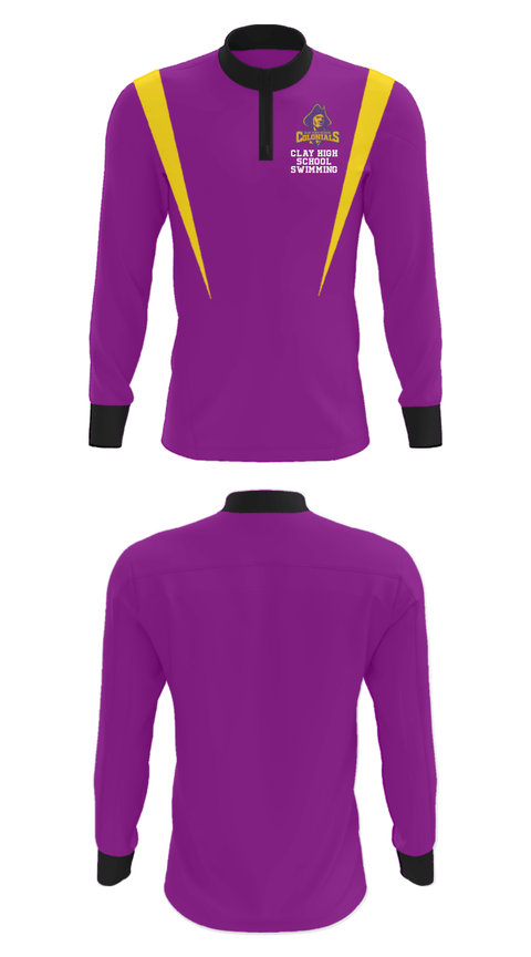 Quarter Zip Jacket, Clay High School Swimming, Swimming, Teamtime, Team time, sublimation, custom sports apparel, team uniforms, spirit wear, spiritwear, sports uniforms, custom shirts, team store, custom team store, fundraiser sports, apparel fundraiser