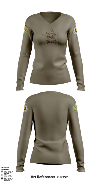 4th/104th BN (CA/PO) 7380170 Women's Long Sleeve V-neck Shirt - 10