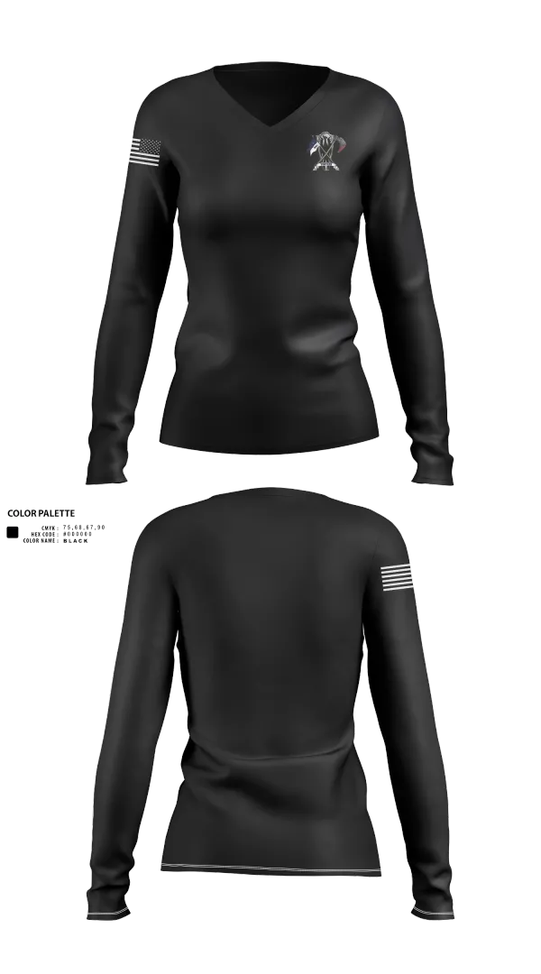 Womens Long Sleeve Vneck Shirt, HSC, IIIAC, , Teamtime, Team time, sublimation, custom sports apparel, team uniforms, spirit wear, spiritwear, sports uniforms, custom shirts, team store, custom team store, fundraiser sports, apparel fundraiser