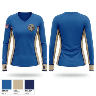 Womens Long Sleeve Vneck Shirt, Finest Football Team, Police, Teamtime, Team time, sublimation, custom sports apparel, team uniforms, spirit wear, spiritwear, sports uniforms, custom shirts, team store, custom team store, fundraiser sports, apparel fundraiser