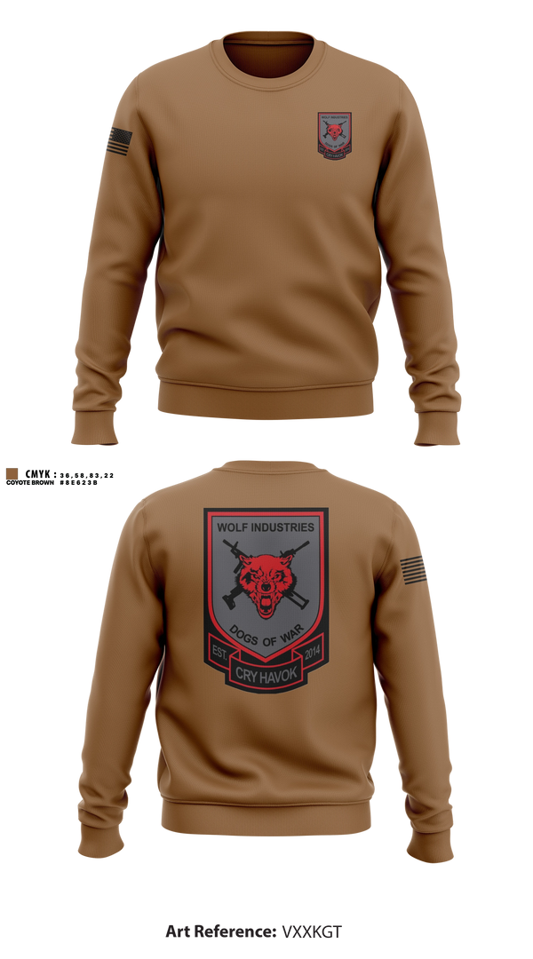 Crew Neck Sweatshirt, Dogs of War, Army, Teamtime, Team time, sublimation, custom sports apparel, team uniforms, spirit wear, spiritwear, sports uniforms, custom shirts, team store, custom team store, fundraiser sports, apparel fundraiser