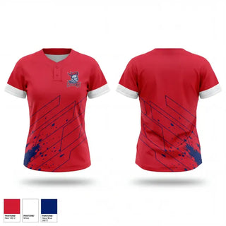 Two Button Softball Jersey, Spotsylvania High School Softball, Softball, Teamtime, Team time, sublimation, custom sports apparel, team uniforms, spirit wear, spiritwear, sports uniforms, custom shirts, team store, custom team store, fundraiser sports, apparel fundraiser